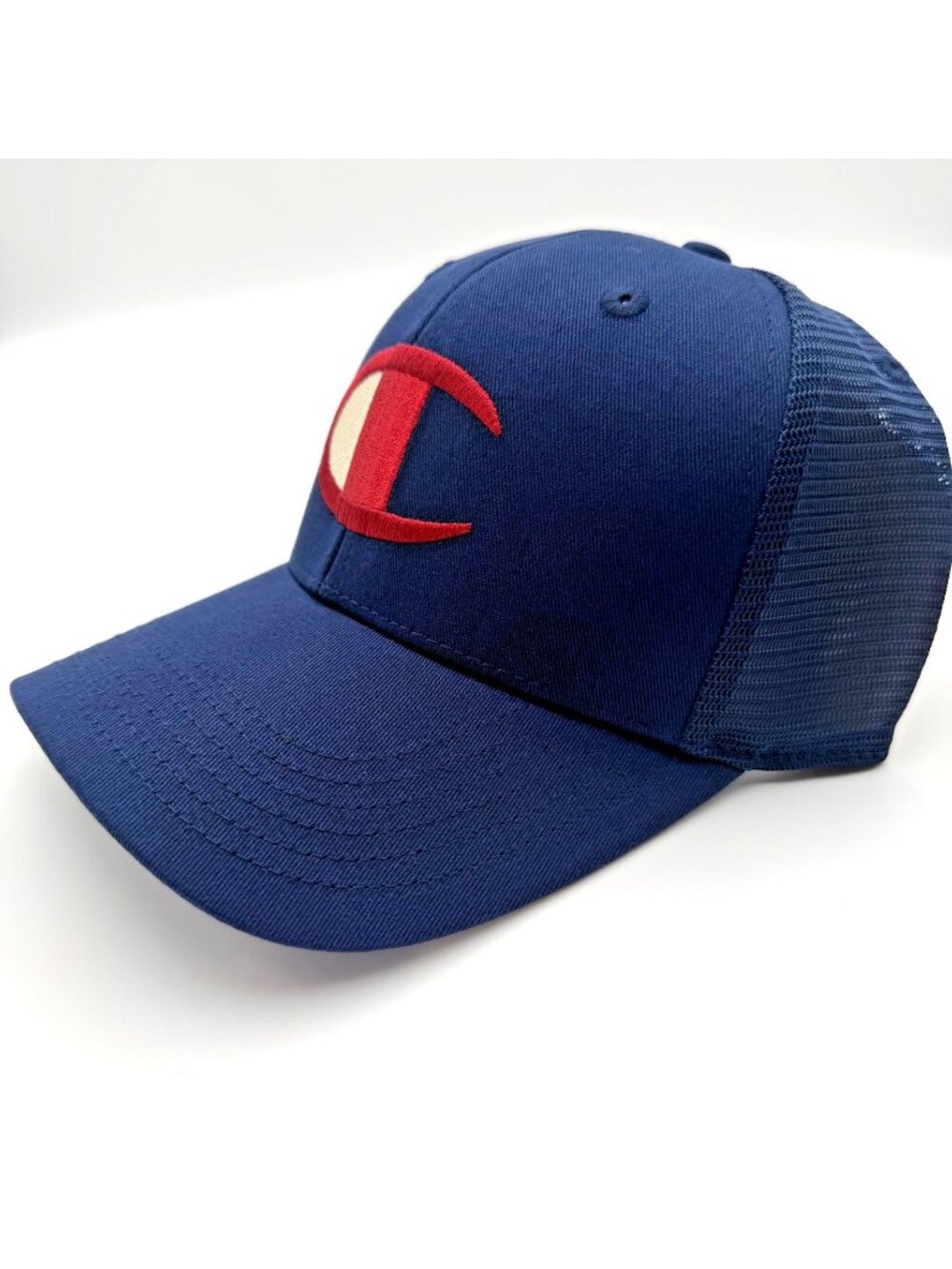 Champion Big C Logo Baseball Cap Ivory Red Blue Adjustable Snapback Hat NWT